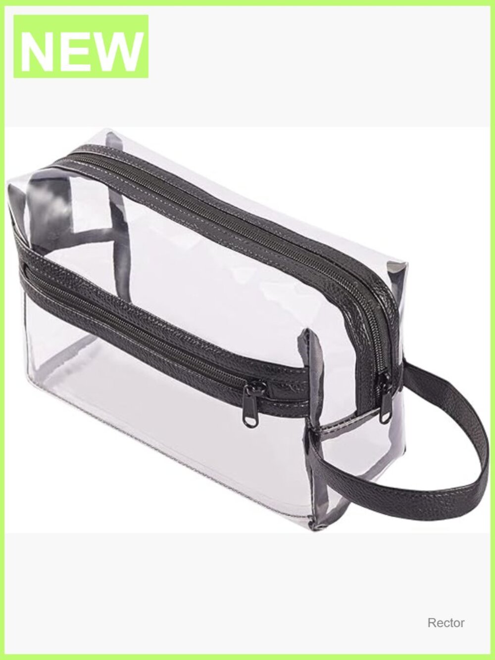 Clear PVC Travel Toiletry Bag Water Resistant Cosmetic Organizer with Handle